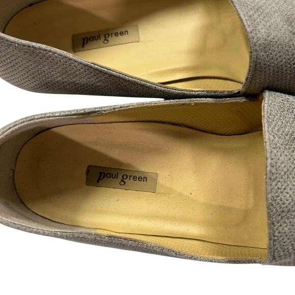Paul Green Shoes Size 6.5 US 9 Naomi Perforated‎ Metallic Smoking Loafers - Picture 3 of 12